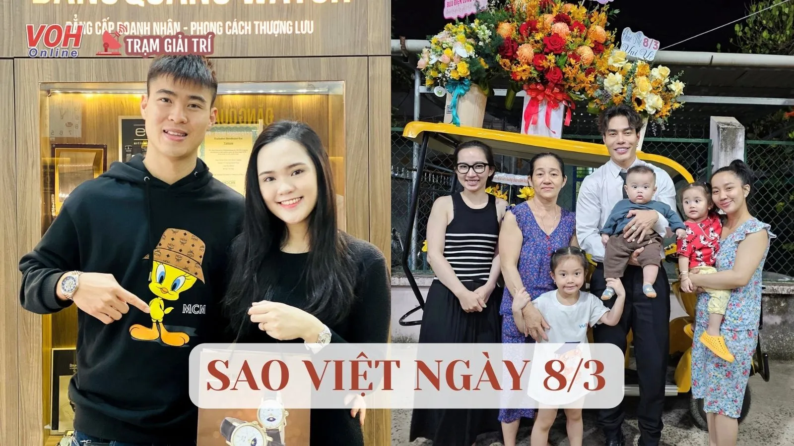 Sao Việt ngày 8/3: cầu thủ Duy Mạnh mua quà khủng tặng vợ, Khánh Thi - Phan Hiển đón tin vui