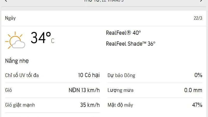 Dự báo thời tiết TPHCM hôm nay 22/3 và ngày mai 23/3/2023: trời có mây, nắng nhẹ