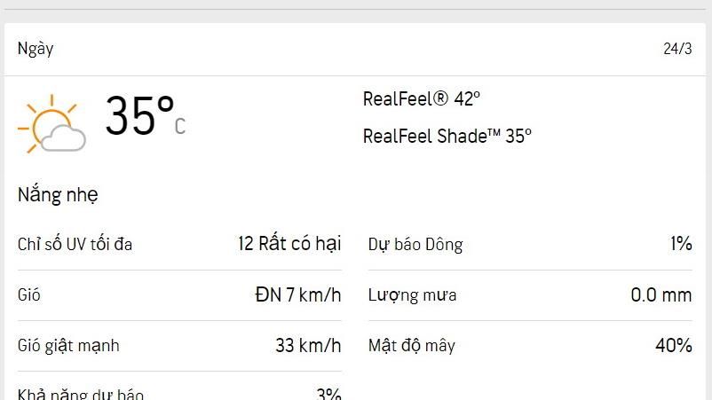 Dự báo thời tiết TPHCM hôm nay 24/3 và ngày mai 25/3/2023: có mây rải rác, nhiệt độ cao nhất 35 độ C