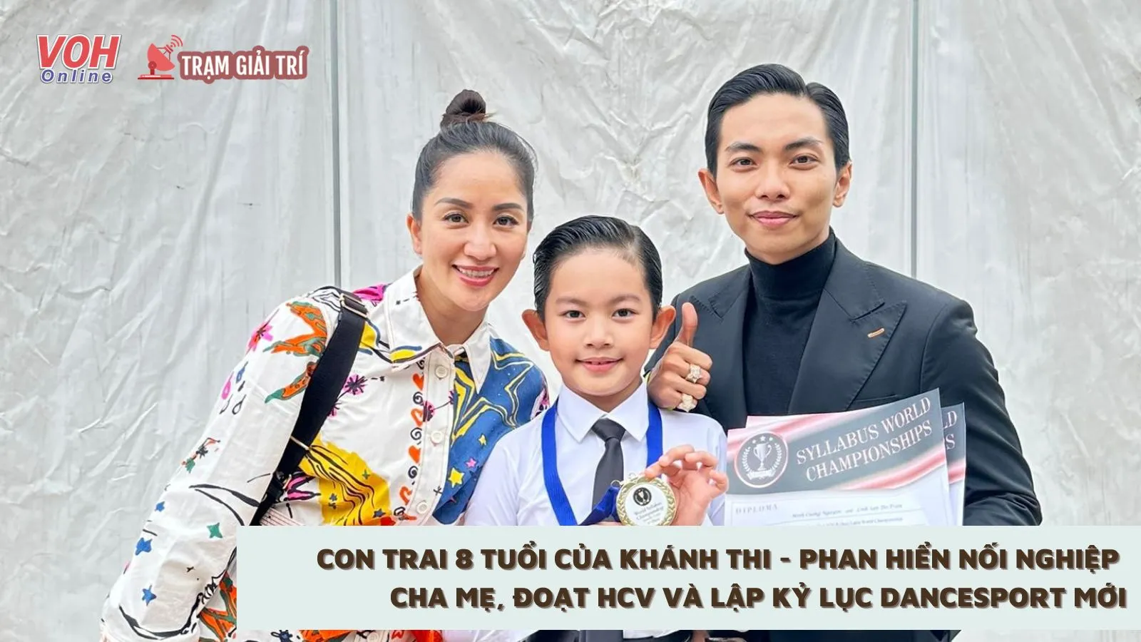 Con trai 8 tuổi của Khánh Thi - Phan Hiển nối nghiệp cha mẹ, đoạt HCV và lập kỷ lục dancesport mới