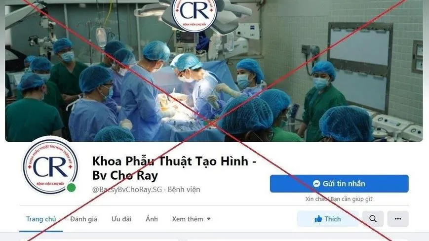 Cảnh báo trang thông tin giả mạo khoa Tạo hình thẩm mỹ của Bệnh viện Chợ Rẫy