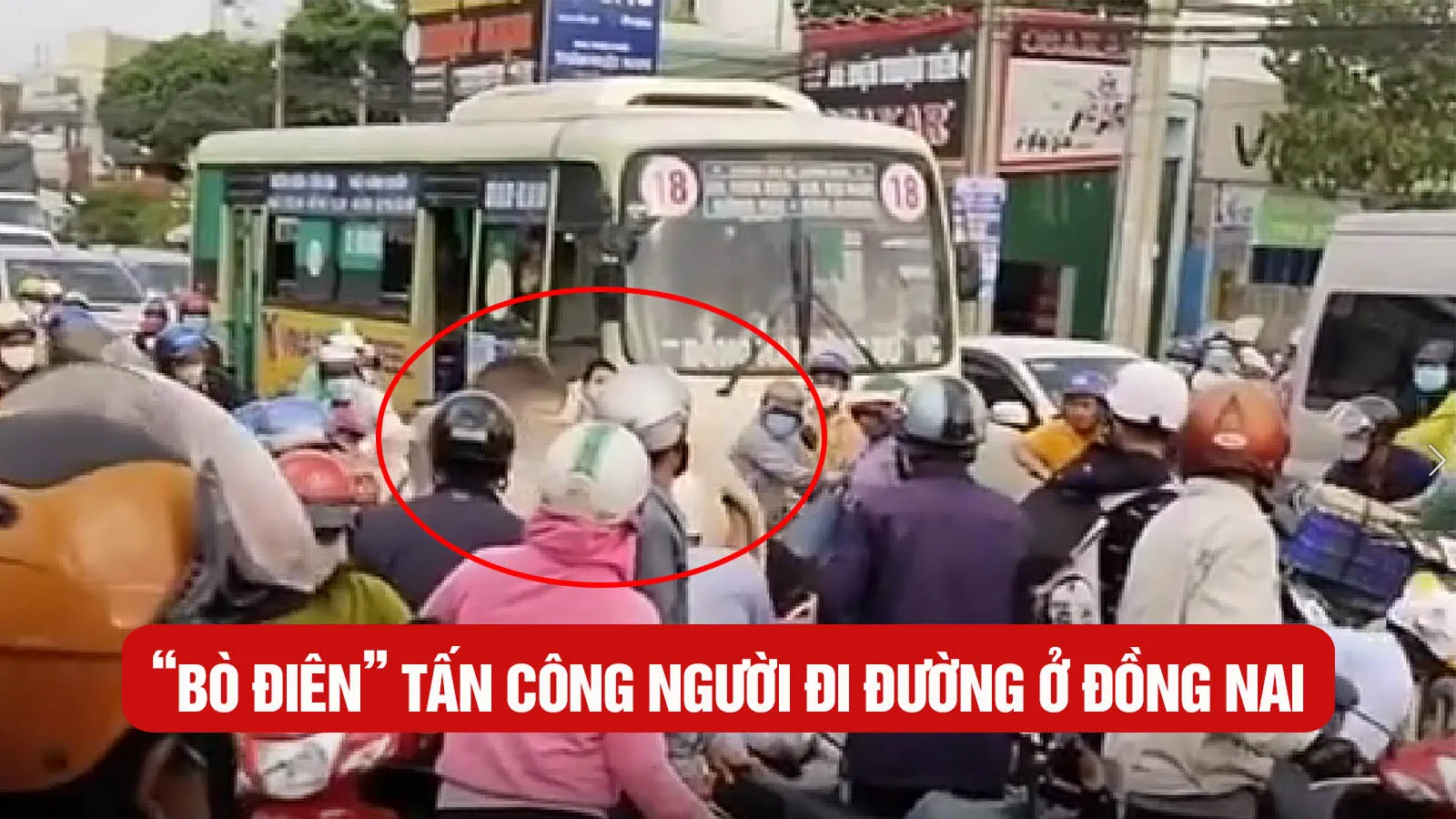 “Bò điên” húc người đi xe máy trên đường