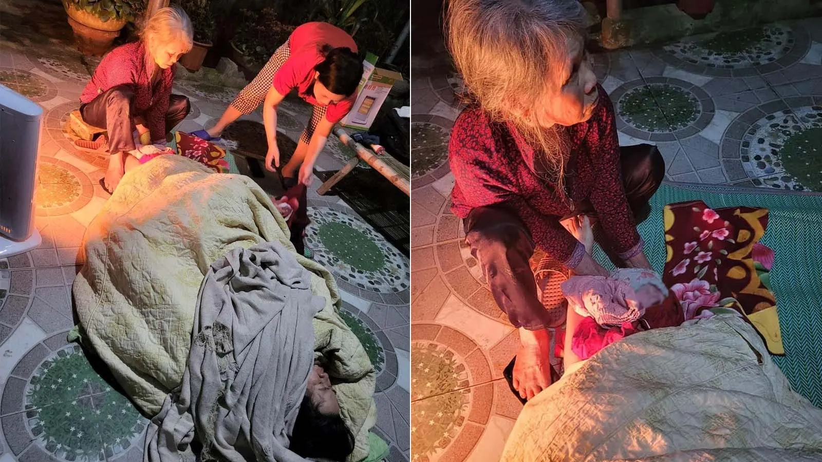 Hy hữu: Cụ bà đỡ đẻ cho cháu gái ngay trước sân nhà