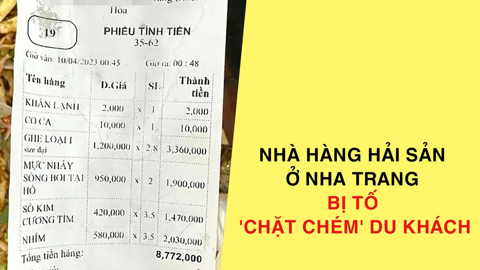 Nha Trang: Xác minh thông tin một nhà hàng bị tố “chặt chém” khách nước ngoài