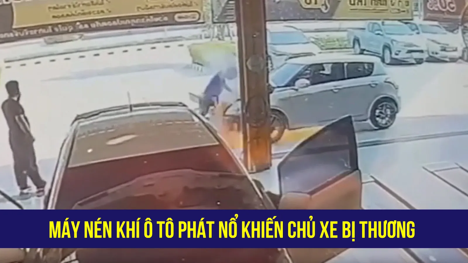 Chủ xe bị thương vì máy nén khí ô tô bất ngờ phát nổ