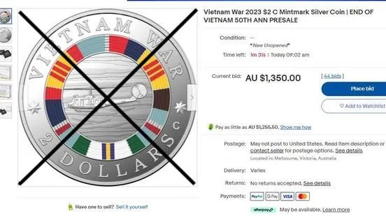 Việt Nam phản đối vụ đồng 2 đô la Úc có hình cờ vàng phát hành tại Australia