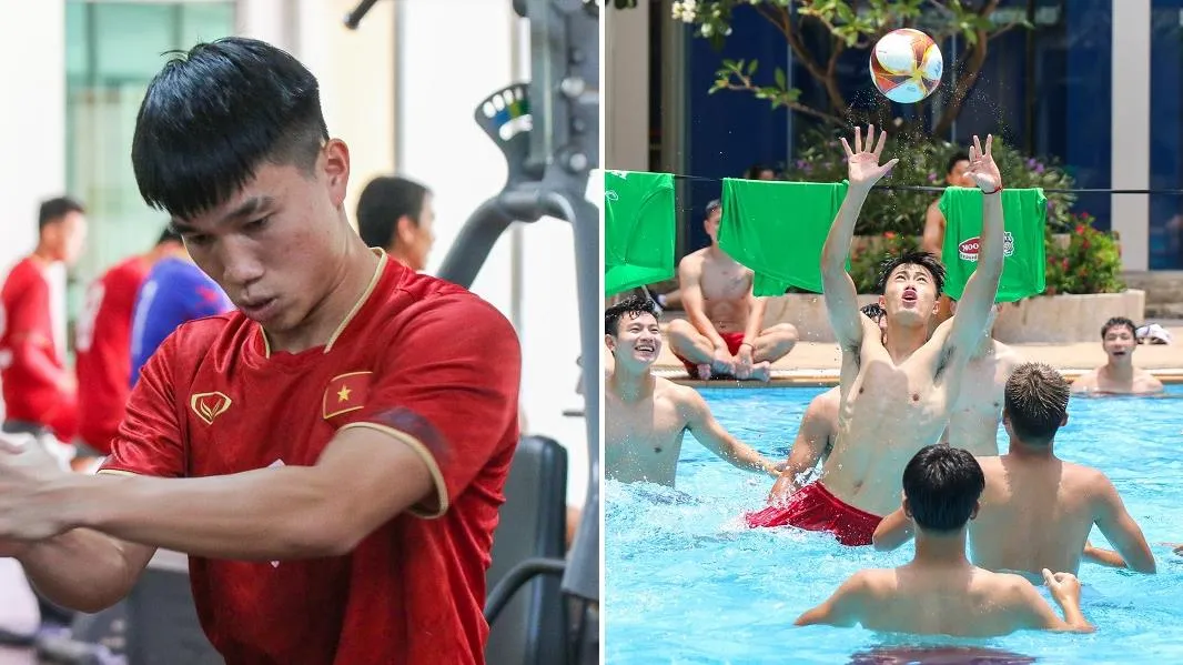 U22 Việt Nam vẫn chưa ra sân tập, tiếp tục tập gym và tắm hồ bơi