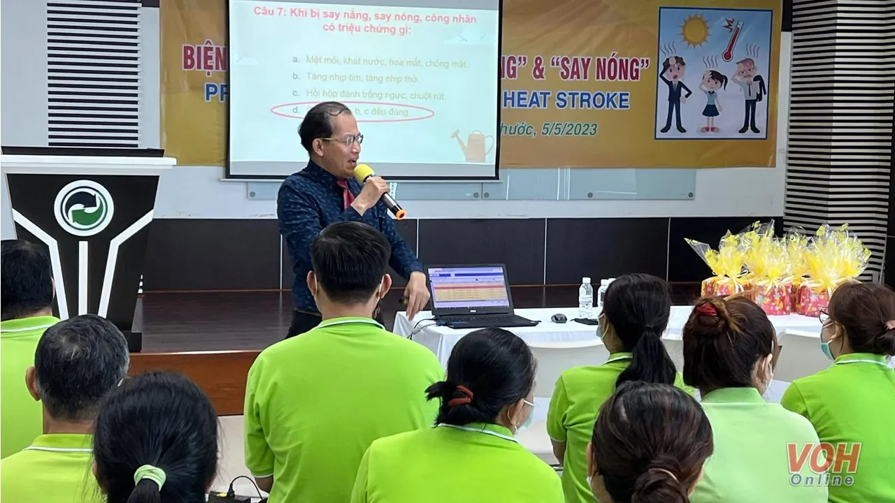 Chăm lo sức khỏe người lao động làm việc dưới nắng nóng