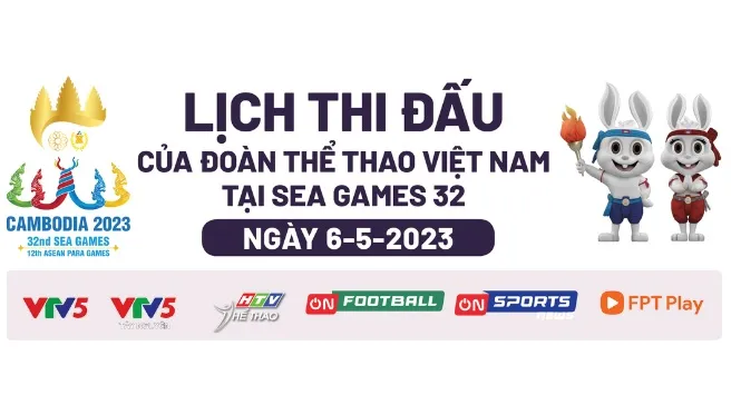 Lịch thi đấu SEA Games 32 hôm nay (6/5): Chờ mưa vàng từ đoàn Việt Nam