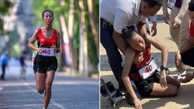 VĐV Nguyễn Thị Ninh “ngất” sau nỗ lực về đến đích nội dung marathon