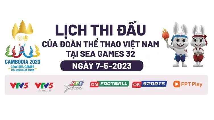 Lịch thi đấu SEA Games 32 hôm nay (7/5): Chờ ngày vàng của Việt Nam