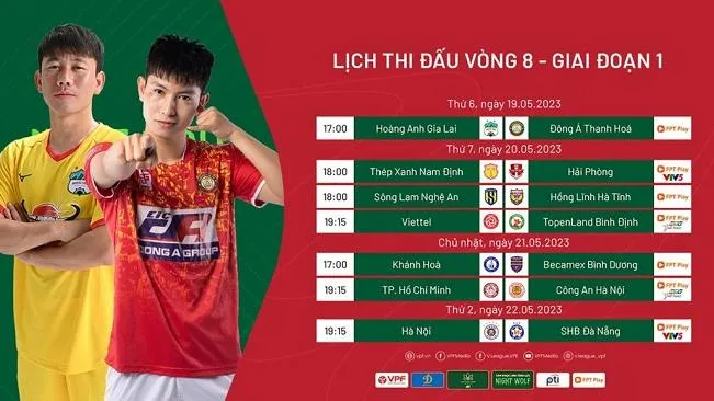 Lịch thi đấu V-League 2023 vòng 8: HAGL vs Thanh Hóa | Viettel vs Bình Định