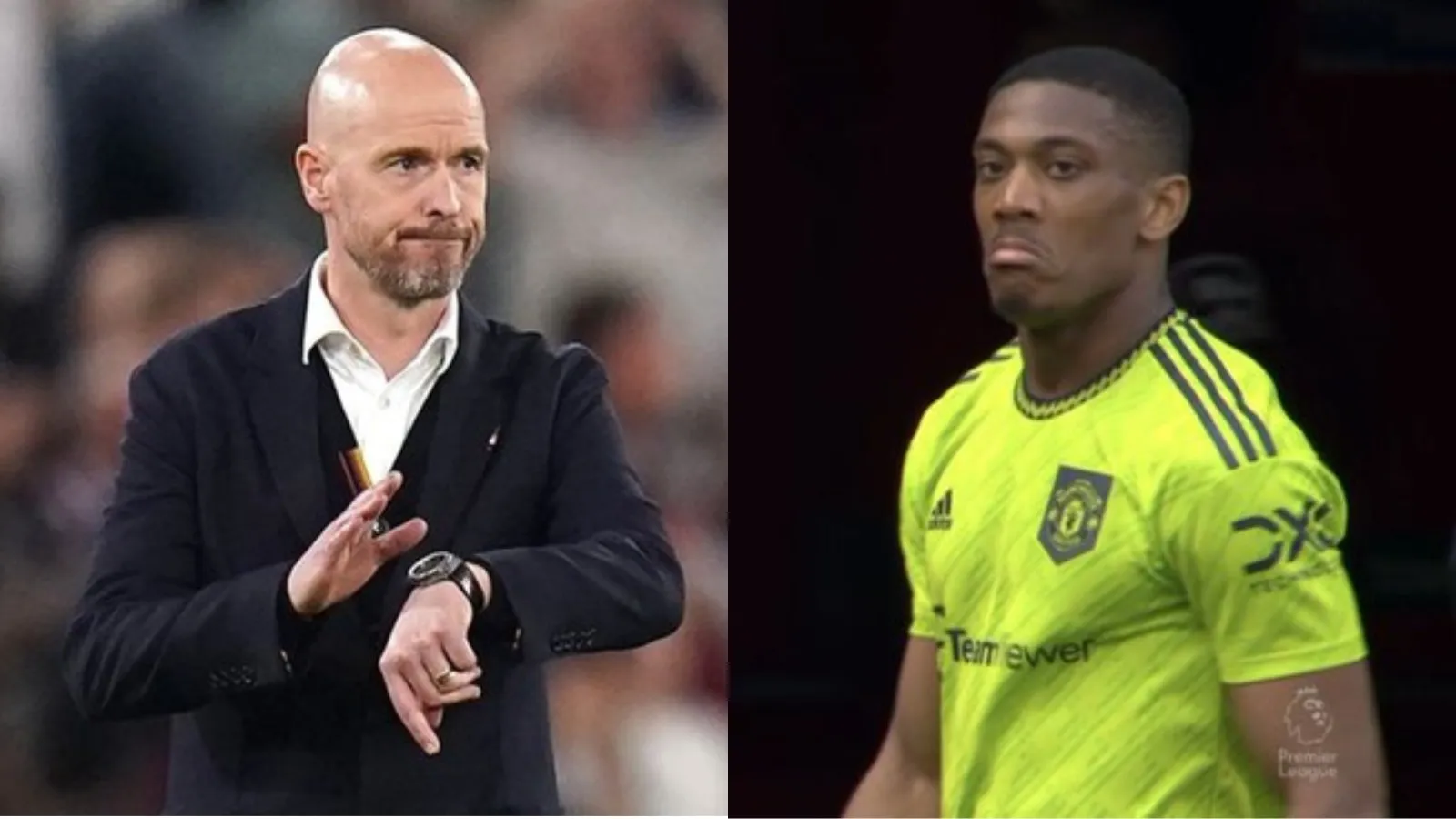 Anthony Martial tỏ thái độ khó coi khi bị Erik ten Hag thay ra