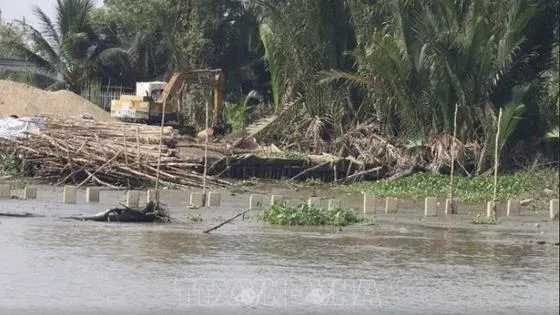 Sạt lở nghiêm trọng tại khu vực bến phà Tân Long (Tiền Giang)