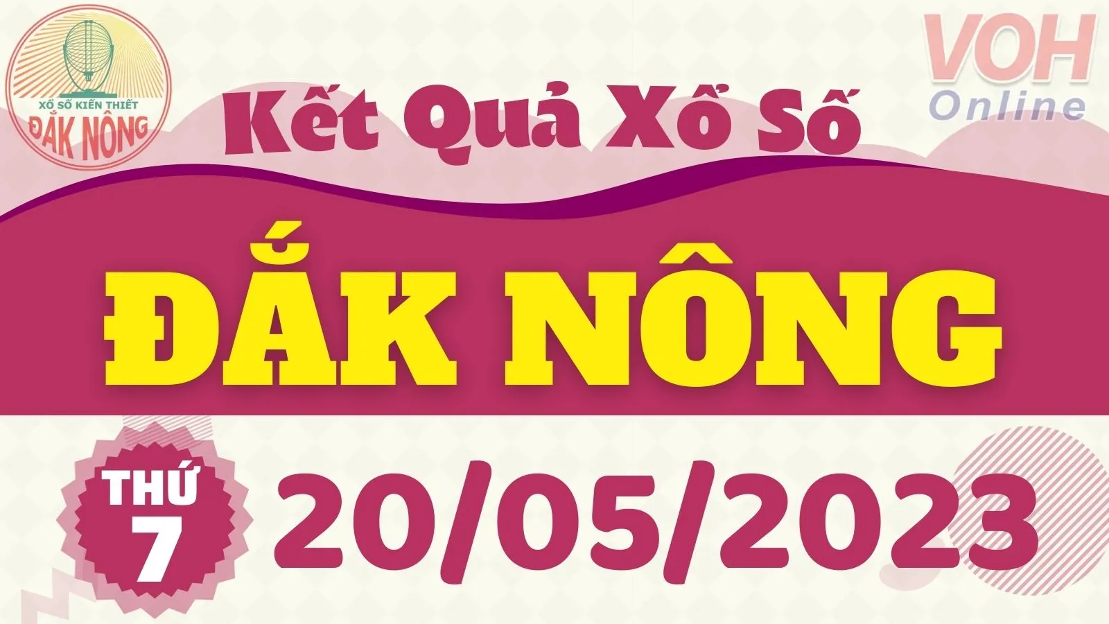 XSDNO 20/5 - Kết quả xổ số Đắk Nông hôm nay thứ 7 ngày 20/5/2023