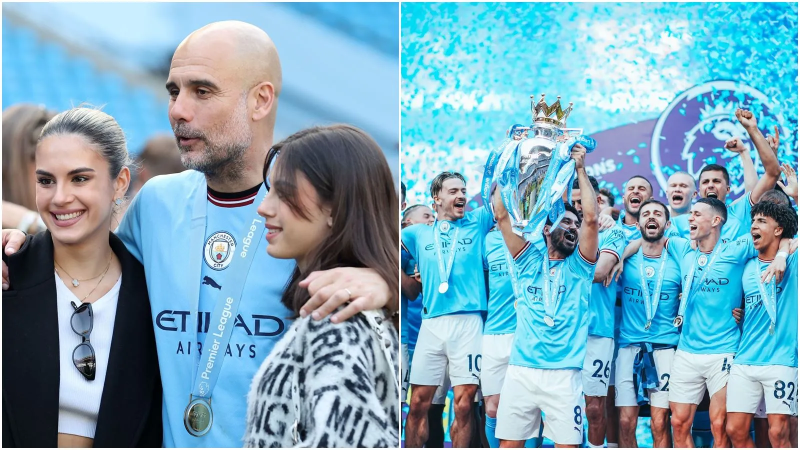 Pep được cô con gái xinh đẹp chung vui trong ngày Man City nâng cúp