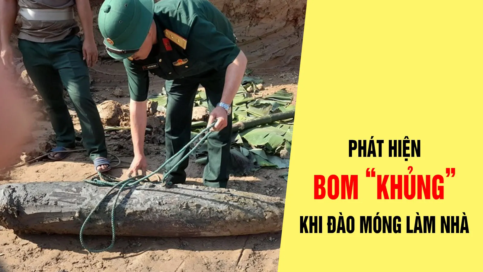 Đào móng làm nhà, phát hiện quả bom nặng hơn 220kg