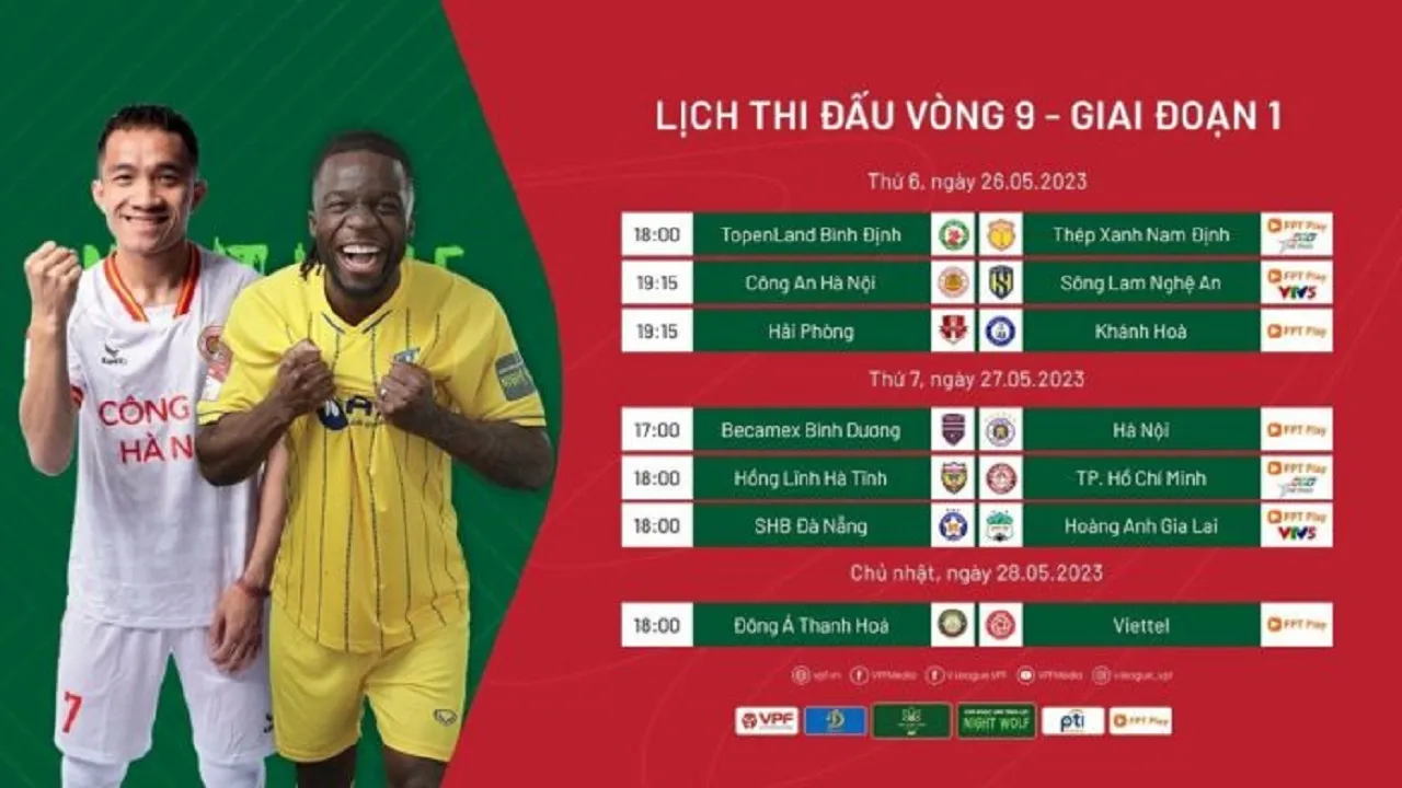 Lịch thi đấu V-League 2023 vòng 9: Bình Định vs Nam Định | Thanh Hóa vs Viettel