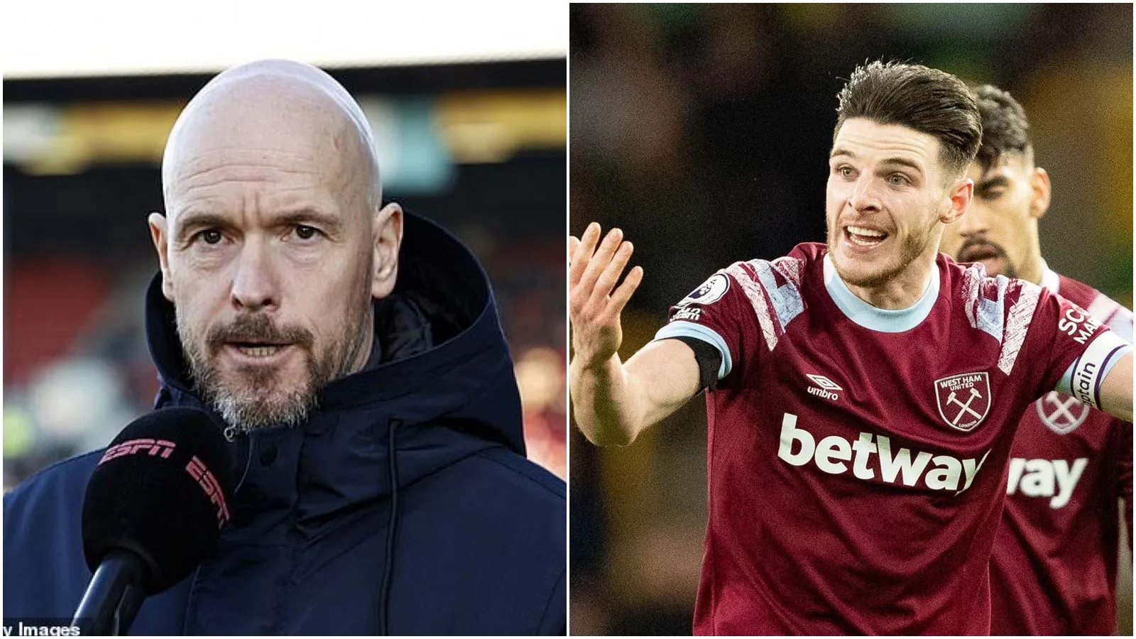 Ten Hag muốn “phá bĩnh” vụ Declan Rice chuyển tới Arsenal