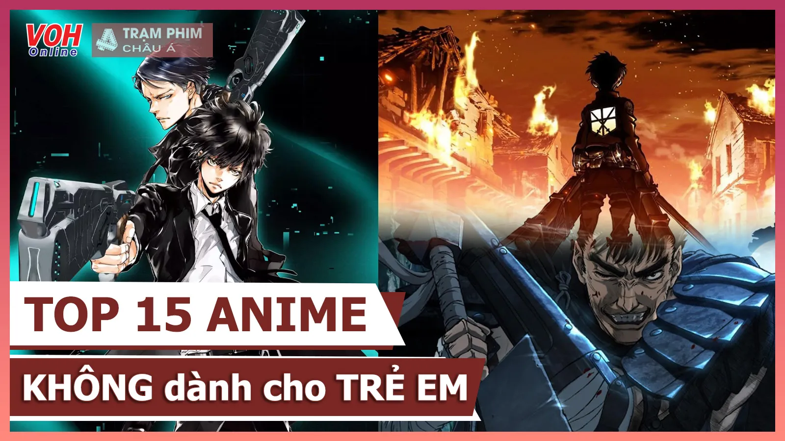 Top 15 bộ anime tuyệt đối không dành cho trẻ em