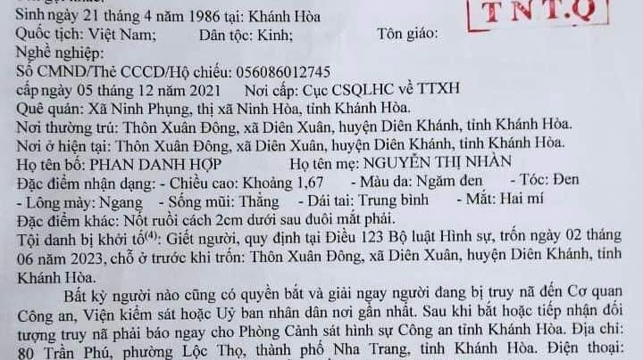 Truy nã kẻ giết chết vợ và 2 phụ nữ khác