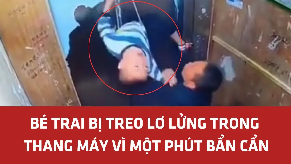 Bé trai suýt mất mạng vì dắt động vật vào thang máy