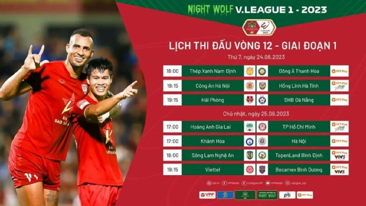 Lịch thi đấu V-League 2023 vòng 12: Nam Định vs Thanh Hóa | HAGL vs TPHCM