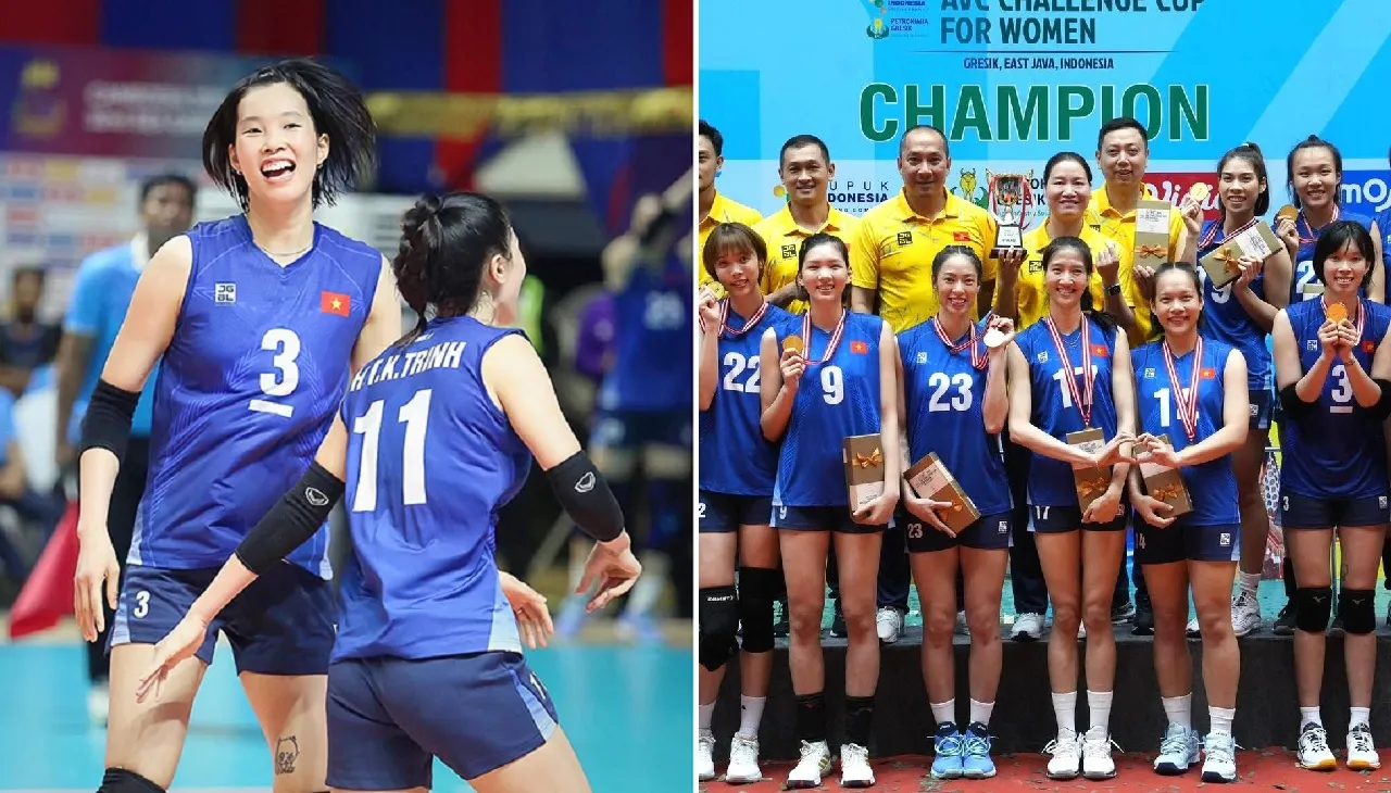 Bóng chuyền nữ Việt Nam kịch tính lên ngôi vô địch AVC Challenge Cup 2023