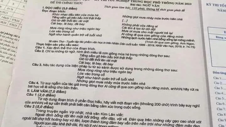 Bộ Giáo dục, Bộ Công an điều tra vụ đề thi văn lọt “lên” mạng vào 8 giờ sáng nay