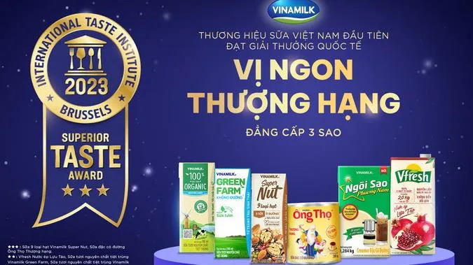 Vinamilk – Thương hiệu sữa Việt Nam đầu tiên được gắn 3 sao về “Vị ngon thượng hạng”