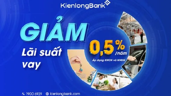 KienlongBank tiếp tục giảm lãi suất cho vay đối với KHDN & KHCN lên đến 0,5%/năm