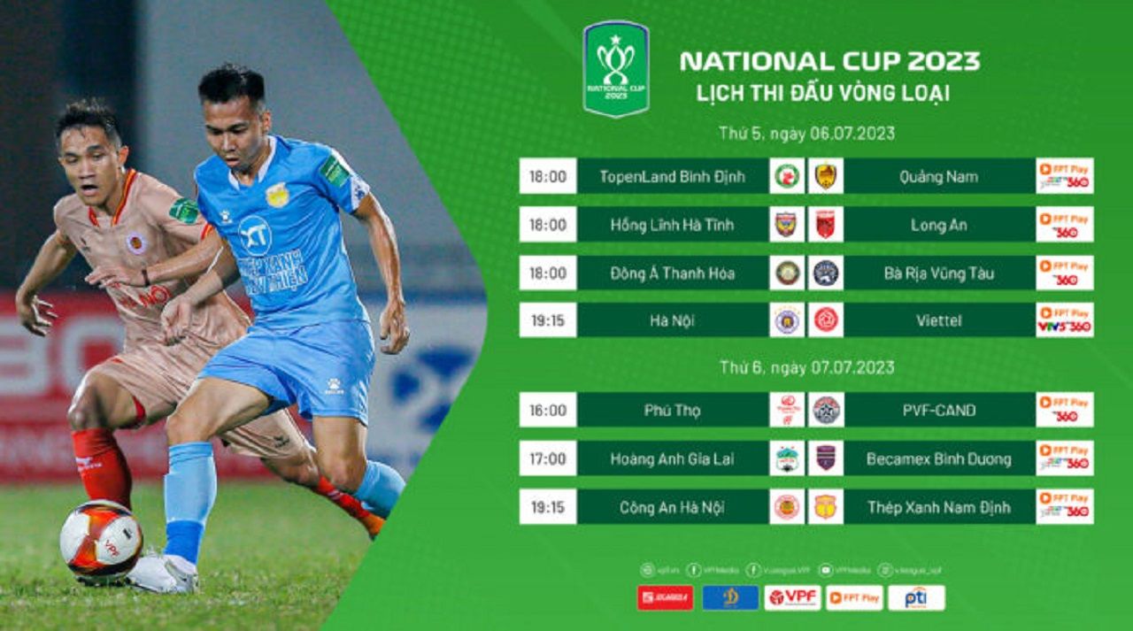 Lịch thi đấu Cúp Quốc gia 2023 vòng 1/8: Hà Nội vs Viettel | Công An Hà Nội vs Nam Định