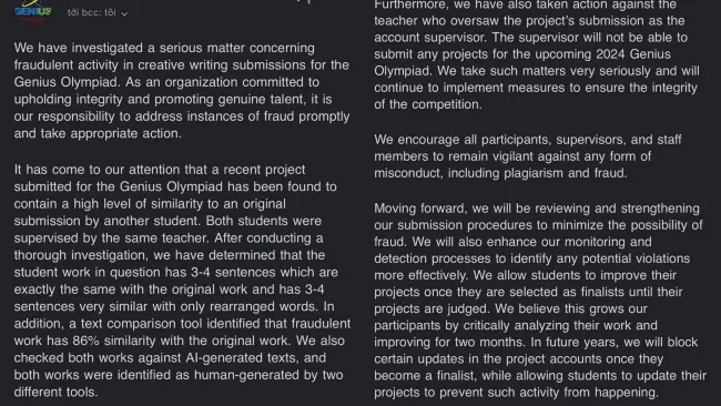 Vụ “đạo văn”giải thưởng quốc tế: Có tới 86% điểm tương đồng