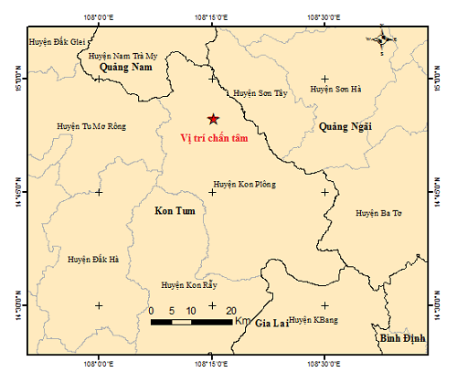 Kon Tum tiếp tục xảy ra động đất