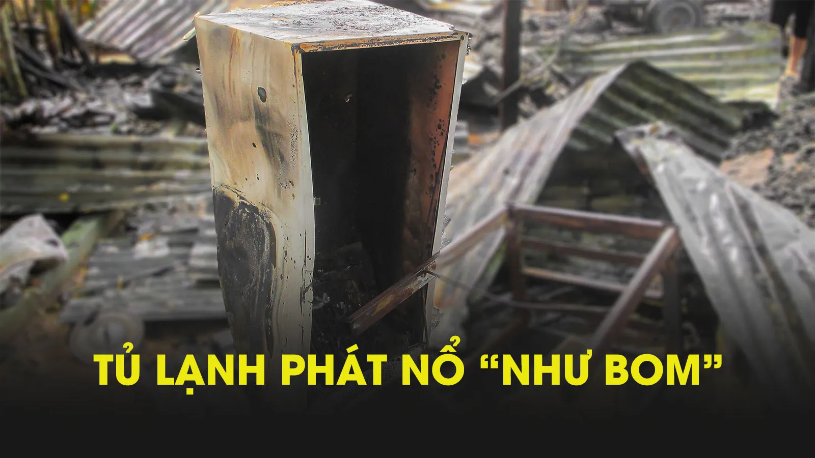 Tủ lạnh nổ “như bom”, san bằng quán kem