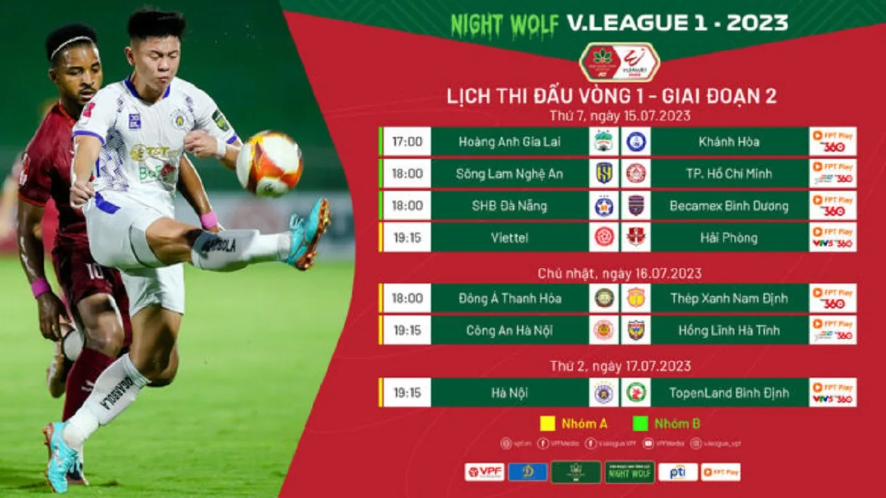 Lịch thi đấu V-League 2023 vòng 1 giai đoạn 2: CAHN vs Hà Tĩnh | Hà Nội vs Bình Định