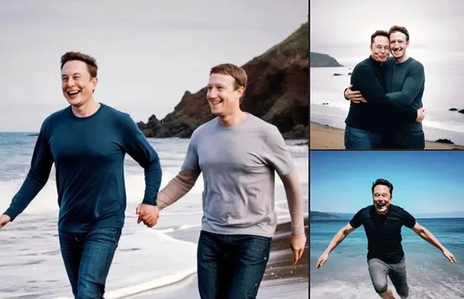 Elon Musk và Mark Zuckerberg làm hòa, nắm tay nhau vui đùa tung tăng trên biển?