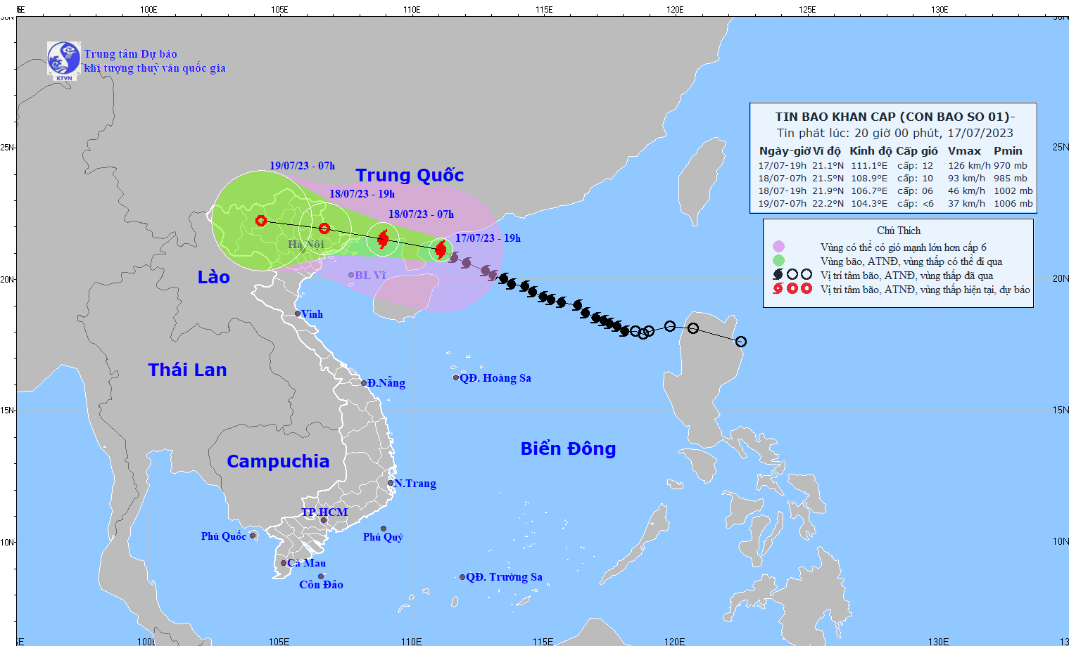 Bão số 1 giật cấp 15, cách Móng Cái khoảng 330km