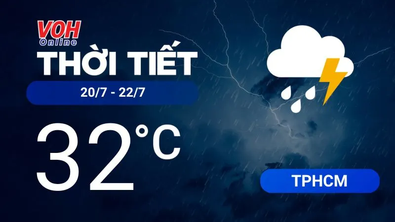 Dự báo thời tiết TPHCM 3 ngày tới (20/7 -22/7): Cả ngày có mưa, UV từ thầp đến trung bình