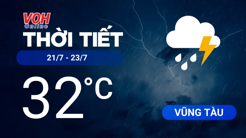 Dự báo thời tiết Vũng Tàu 3 ngày tới (21/7 - 23/7): Cả ngày có mưa rải rác