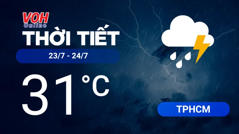 Dự báo thời tiết TPHCM hôm nay 23/7 và ngày mai 24/7/2023: Sáng chiều có mưa, UV trung bình đến rất cao