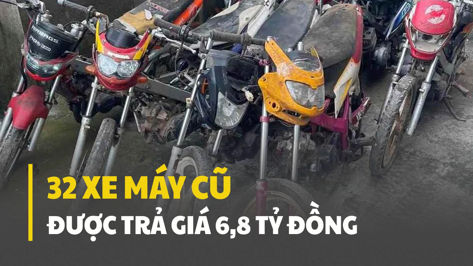 “Choáng” với màn đấu giá 6,8 tỷ đồng cho 32 chiếc xe máy cũ ở Hà Tĩnh