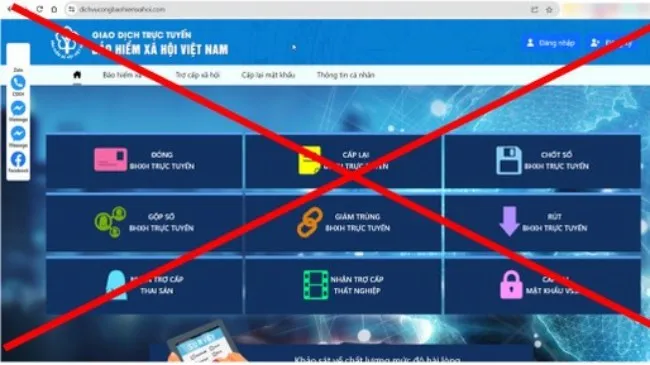 Cảnh báo trang web giả mạo Cổng dịch vụ công BHXH Việt Nam