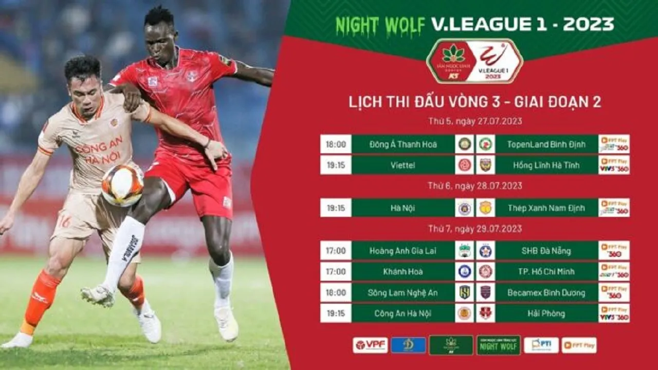 Lịch thi đấu V-League 2023 vòng 3 giai đoạn 2: Hà Nội vs Nam Định | Công An Hà Nội vs Hải Phòng