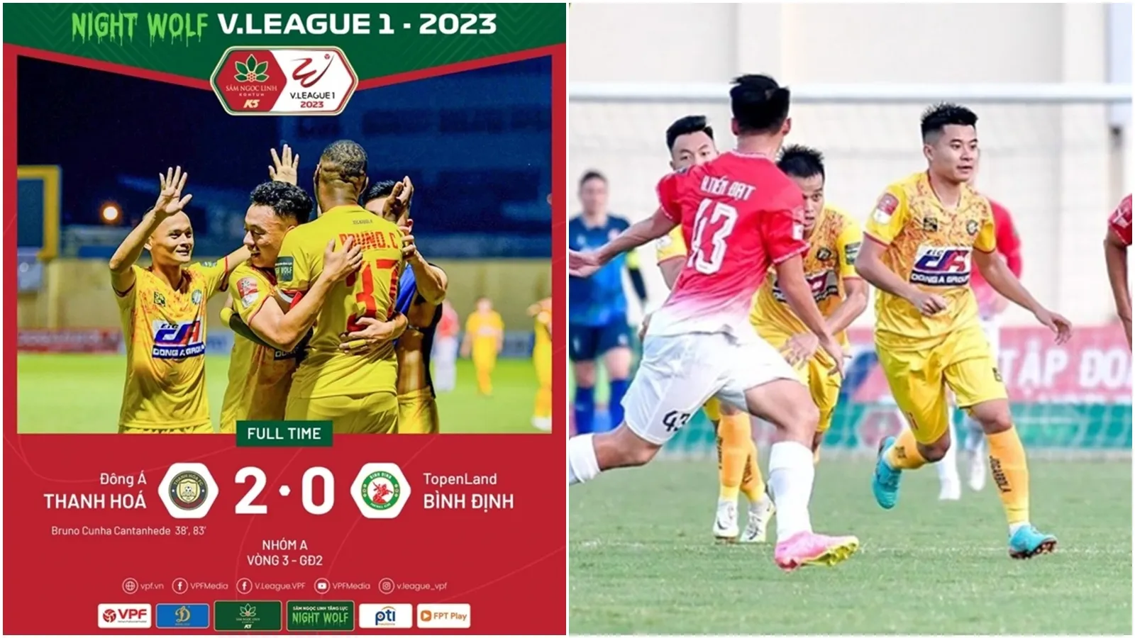 Kết quả V-League 2023 Thanh Hóa vs Bình Định: Màn độc diễn của Bruno Cantanhede