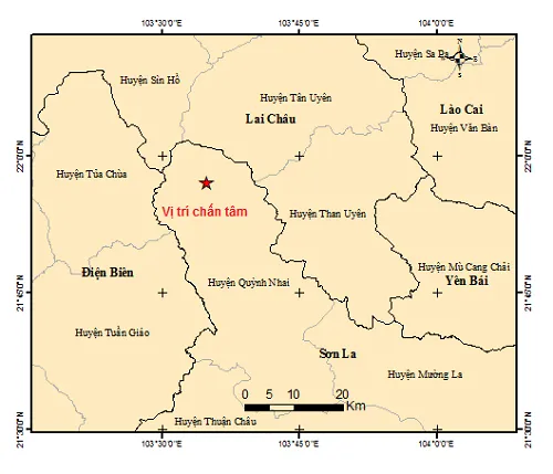 Hôm nay 3 trận động đất xảy ra ở Sơn La và Kon Tum