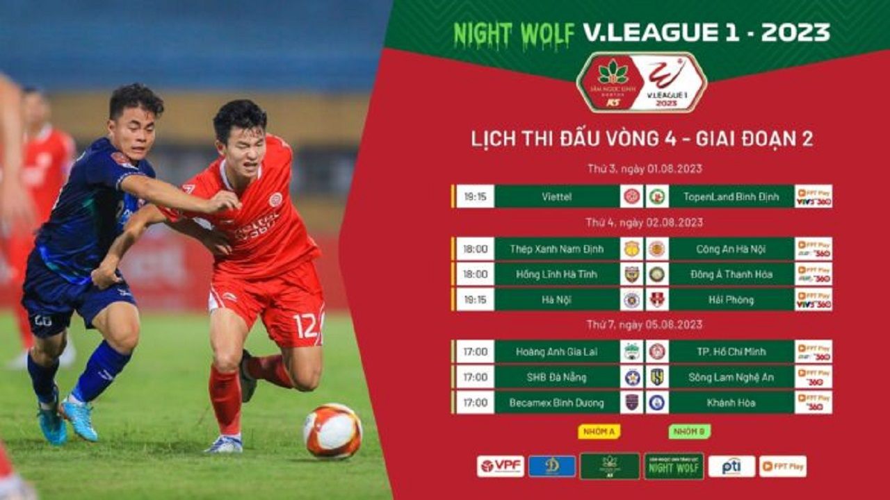 Lịch thi đấu V-League 2023 vòng 4 giai đoạn 2: Viettel vs Bình Định | Hà Nội vs Hải Phòng