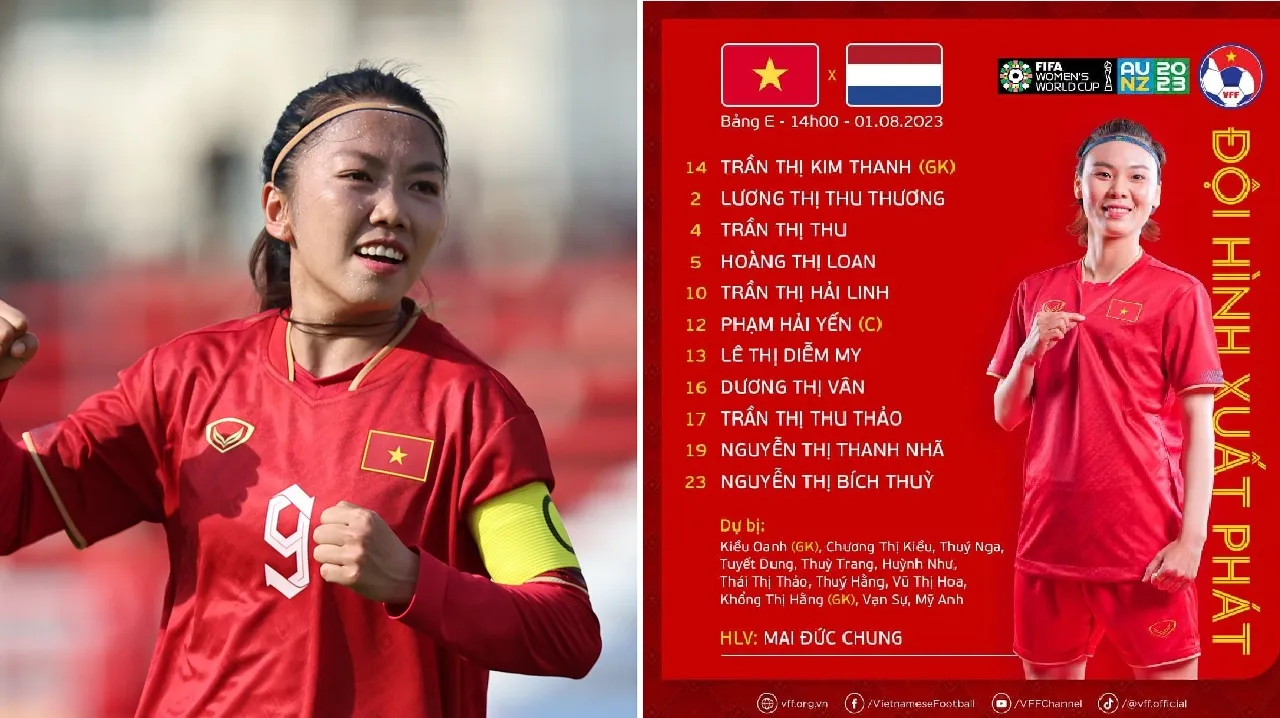 Huỳnh Như dự bị ở trận tuyển nữ Việt Nam chia tay World Cup nữ 2023