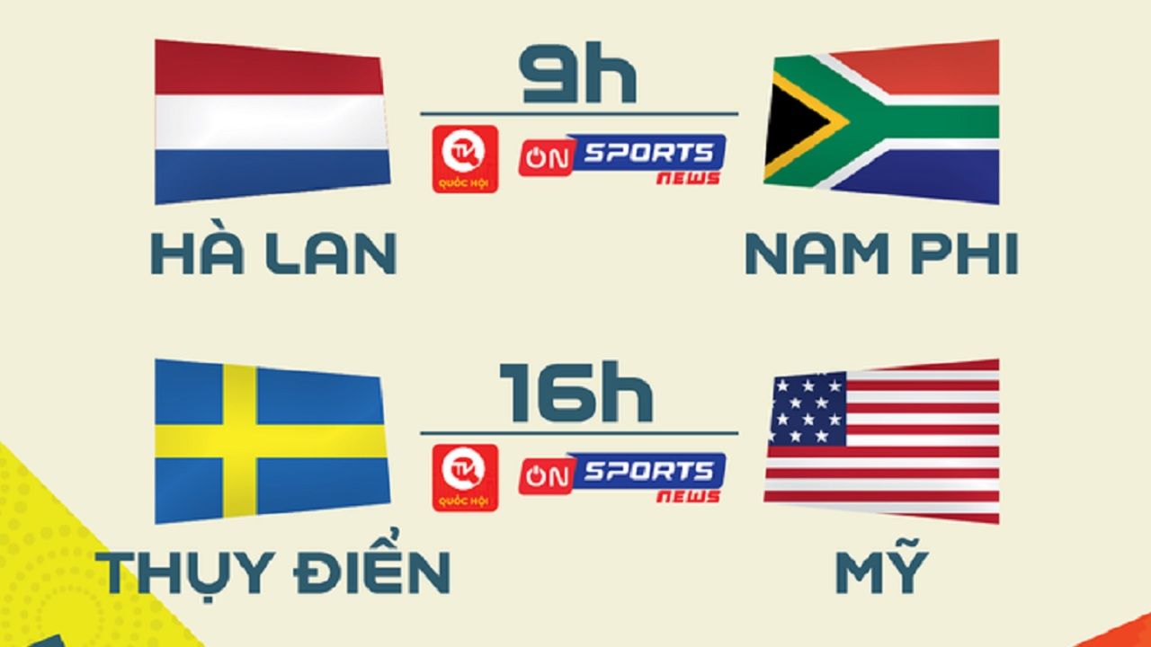 Link xem trực tiếp World Cup nữ hôm nay 06/08: Hà Lan vs Nam Phi | Thụy Điển vs Mỹ
