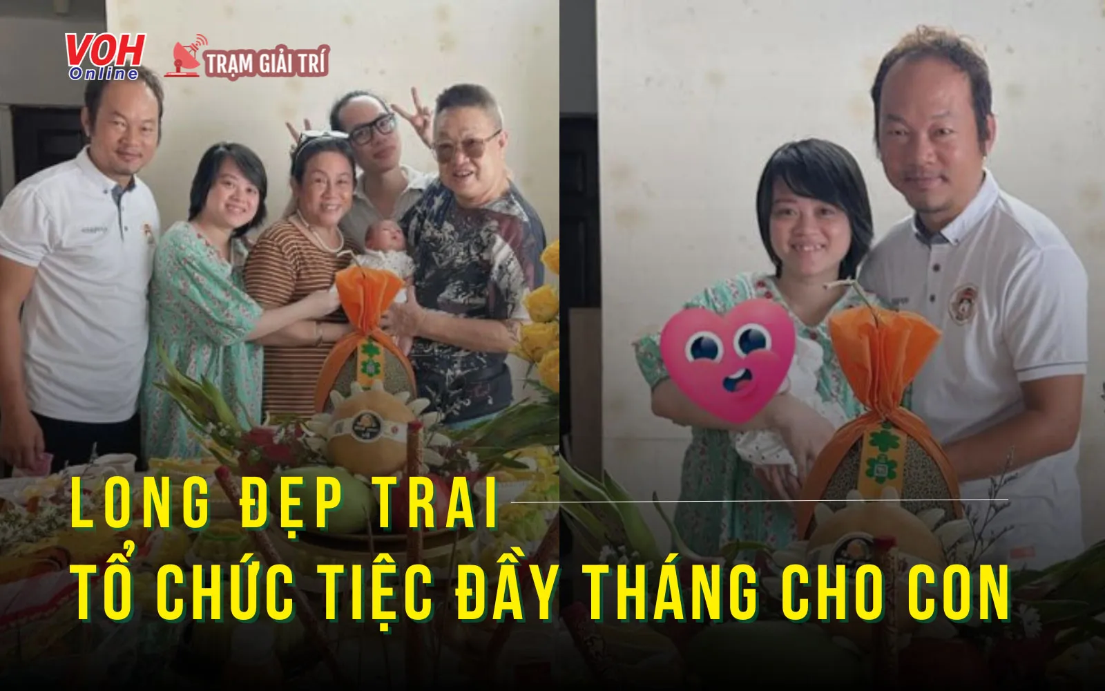 Diễn viên Long Đẹp Trai tổ chức đầy tháng cho con, vợ mới lộ diện nhan sắc